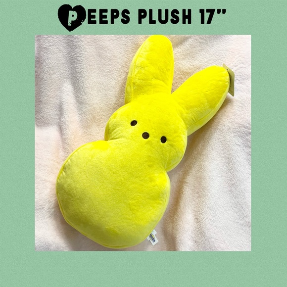 17” Yellow Peeps Bunny Plush Easter Peep Plushie - Picture 1 of 6